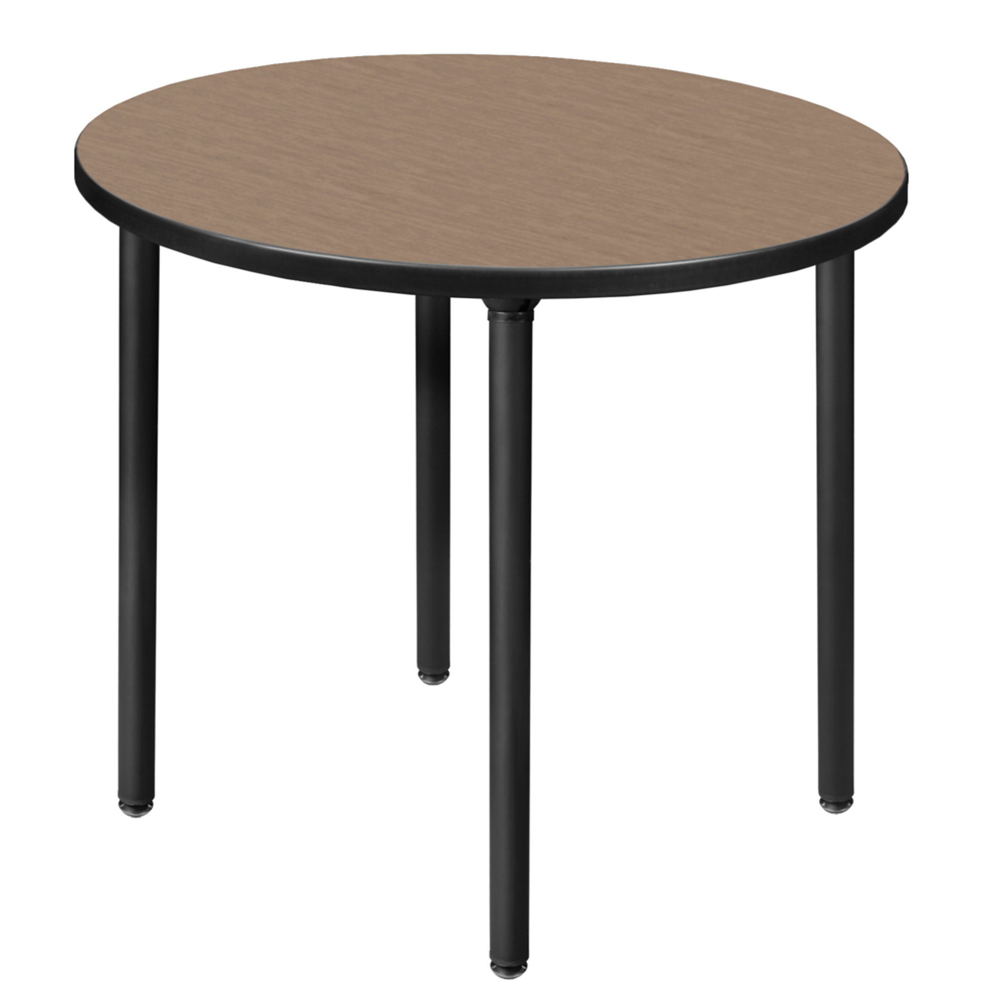 Regency Kee Round Breakroom Table — 30in., Noble Oak Top, Black Folding Legs, Model# TBF30RNDNOBK